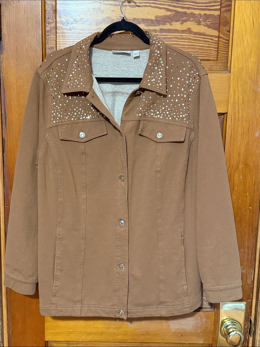 Quacker Factory Dream Jeannes Jacket Size 1x Pockets and Stretch